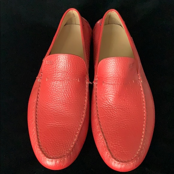 Hugo Boss Red Leather Drivers - Picture 4 of 7